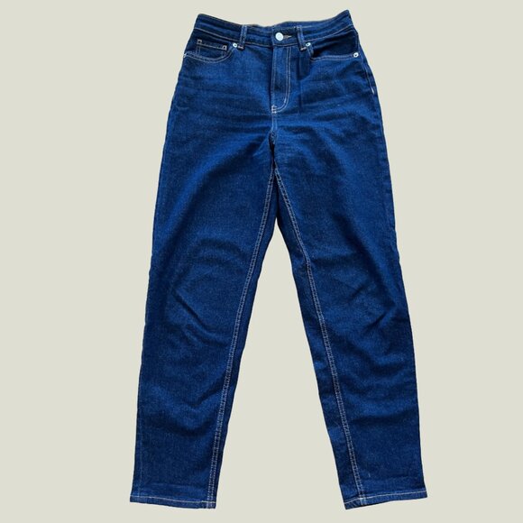 New H&M Dark Blue Mom Jeans - Picture 1 of 3